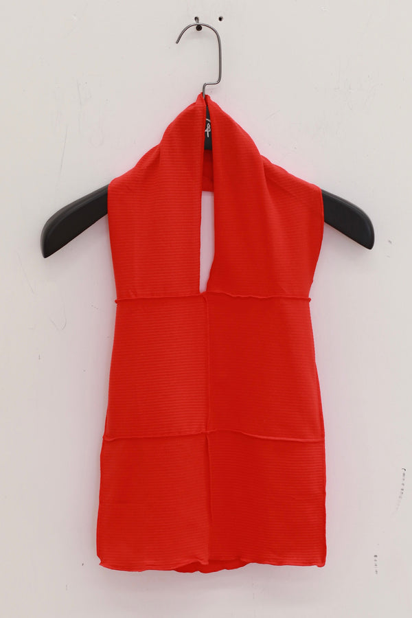 BASERANGE Portuguese organic cotton halter top BAS-TOCH-RB-SU25-MY RED